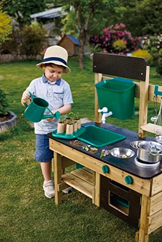 Hape Outdoor Kitchen | Mud Kitchen Wooden Toy Playset with Accessories, for Children Ages 3+ Years - 1