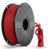 Inslogic Matte PLA Filament 1.75mm 3D Printer Filament, Fine Matte Texture & High Precision, Dimensional Accuracy +/- 0.02mm, 1kg Spool (2.2lbs) Fit Most FDM 3D Printers, Red