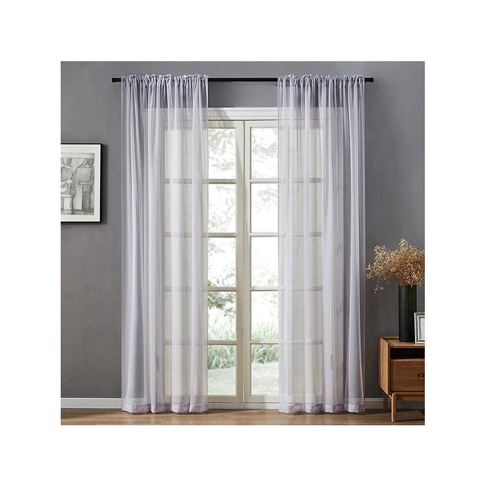 Voile transparent pour chambre et salon rideau unique 200x250 cm