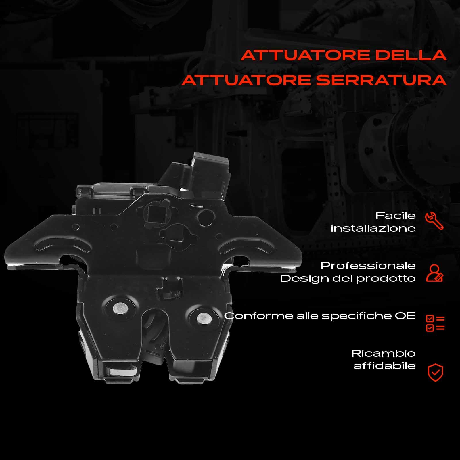 Frankberg Serratura porta serratura auto Portellone posteriore Compatibile con Mokka/Mokka X J13 Karl C16 Zafira/Zafira Family B A05 Adam M13 Astra J Caravan P10 Replace# 13508110