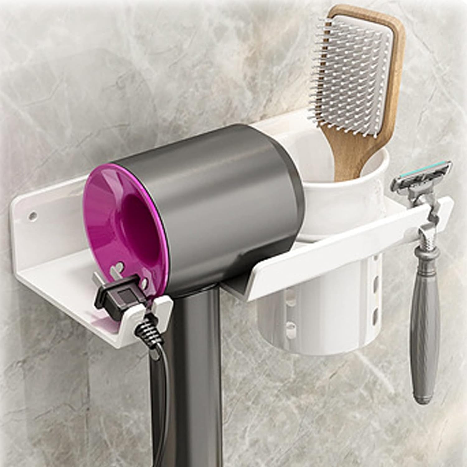Hair Dryer Holder Wall Mounted Blow Dryer Holder Hair Tool Organizer