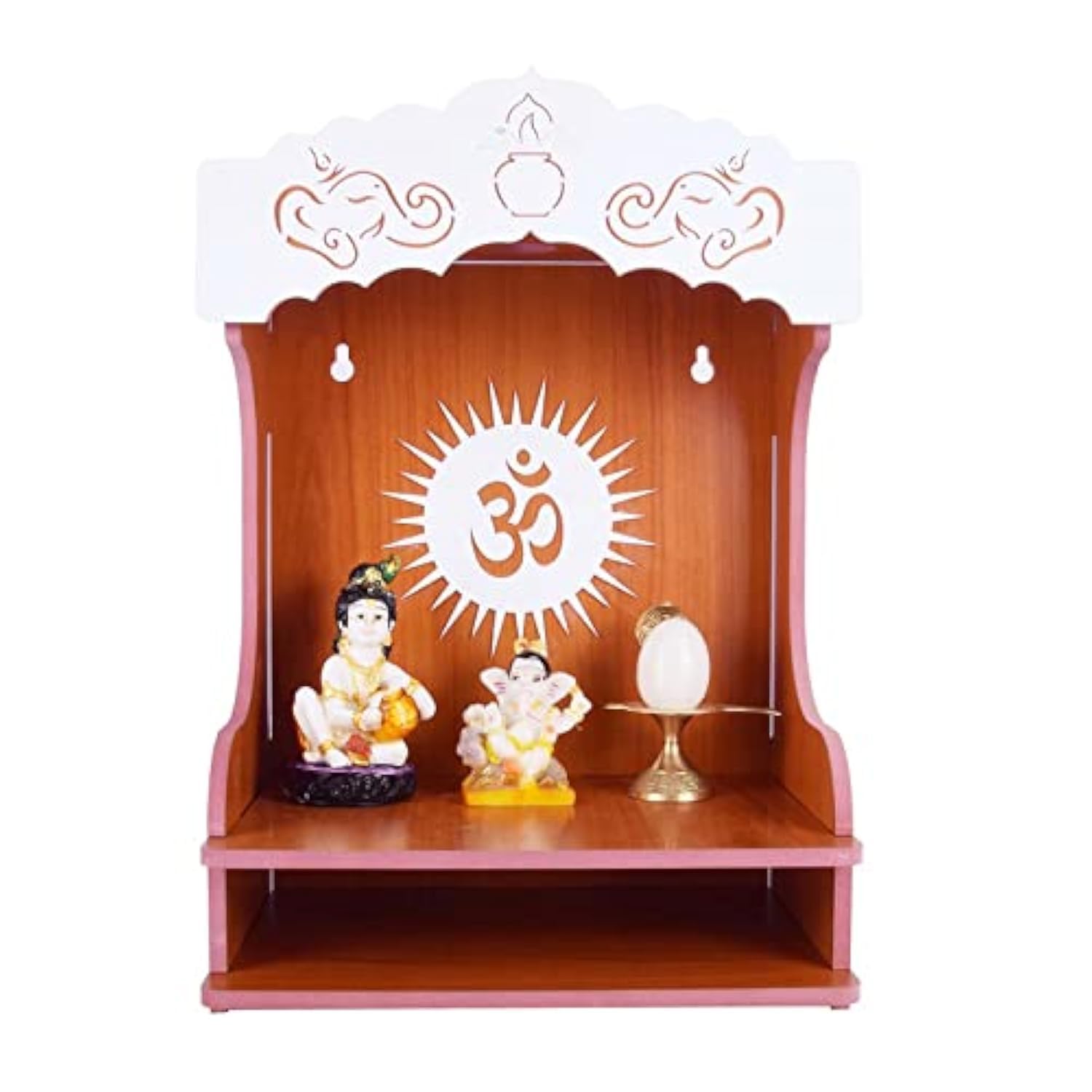 Wooden Readymade Wall Hanging Puja Temple for Home God Stand for Pooja Room Mandir Wood Devghar Stand for Office and Shop Aakrati-391
