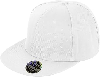Result Unisex Core Bronx Original Flat Peak Snapback Solid Colour Cap (One Size) (White)