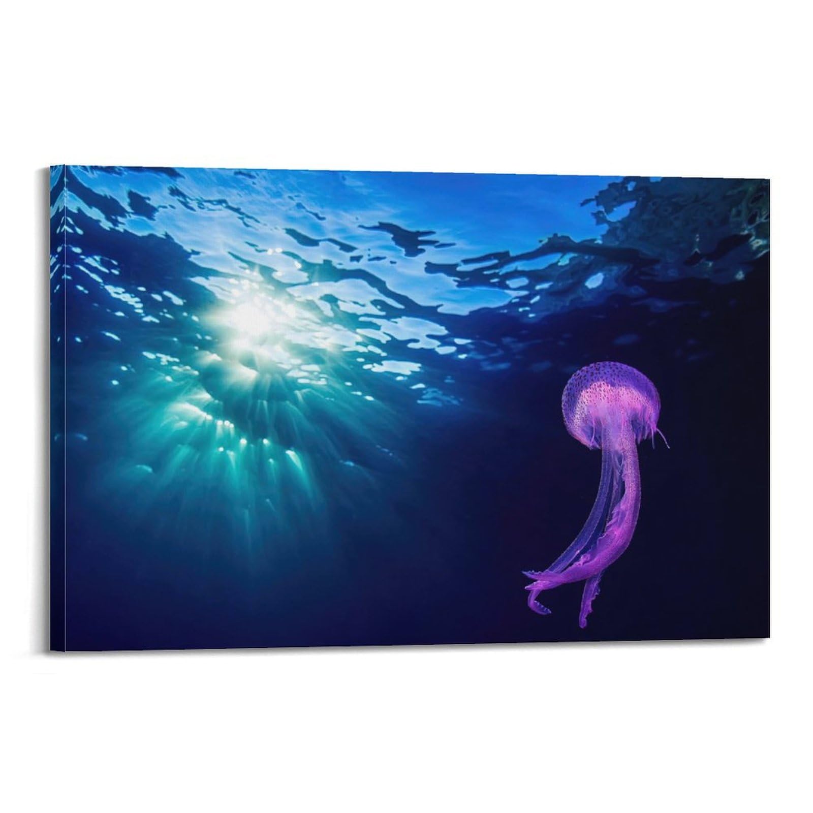 MJZLQN Marine Animal Poster Pink Jellyfish Under Sunlight Poster Decorative Painting Canvas Wall Posters And Art Picture Print Modern Family Bedroom Decor Posters 20x30inch(50x75cm)