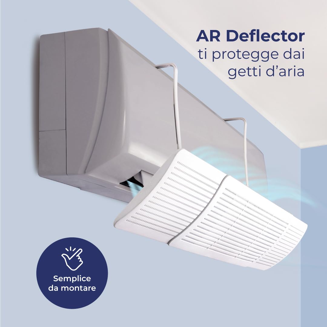 AR DEFLECTOR, DEFLETTORE PER CONDIZIONATORE UNIVERSALE, REGOLABILE, PER CONDIZIONATORE DA PARETE PER CASA/UFFICIO/CAMERA/SOGGIORNO, BIANCO