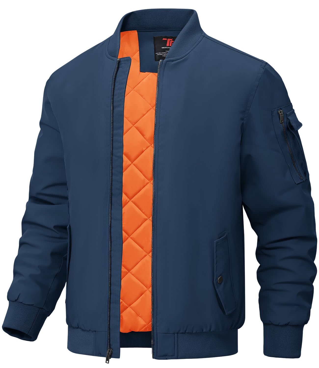 BGOWATU Men's Jacket Windproof Quilted Bomber Jackets Casual Fall Winter Warm Padded Coats Outwear