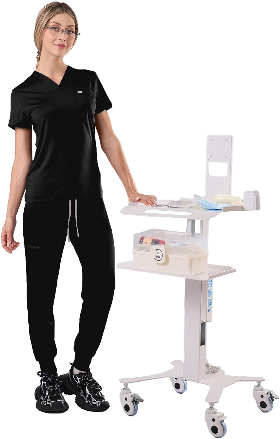 Meidiero Scrub Tops Women , Slim-fit Medical Shirts, Soft Stretch & Wrinkle-Resistant Women's Scrub Tops with 2 Chest Pockets - Image 6