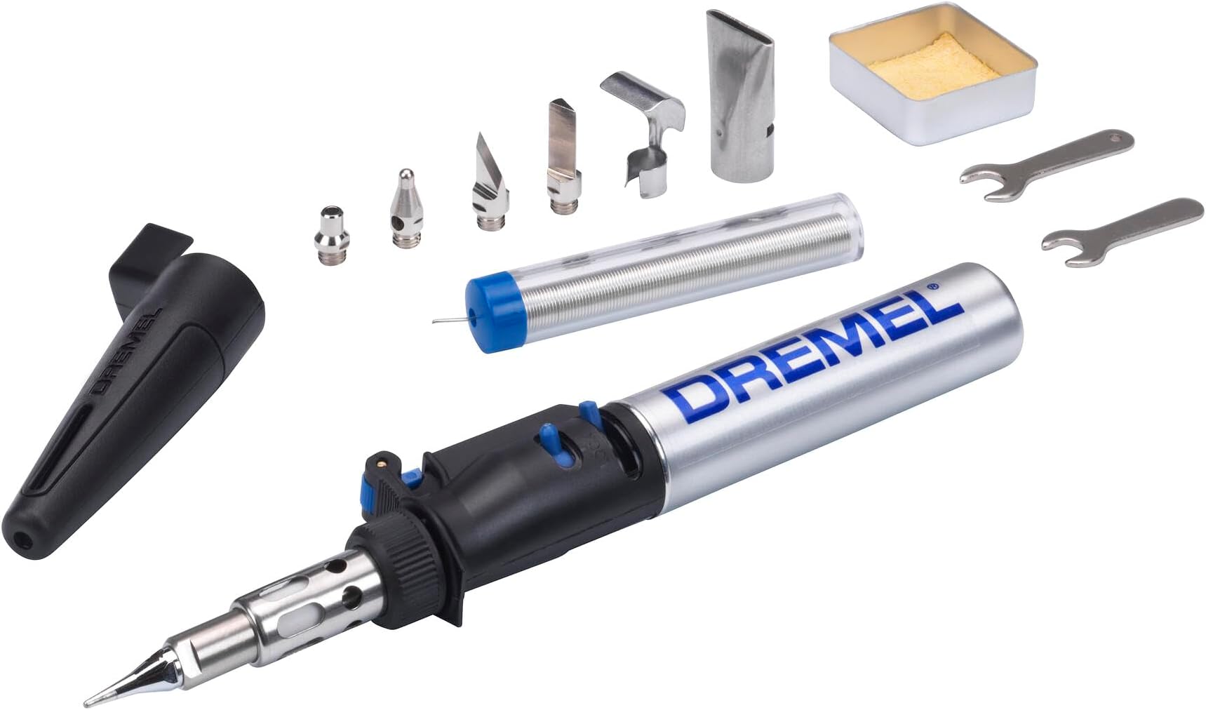 Dremel Versatip 2000 Cordless Soldering Iron - Butane Gas Soldering Kit with 7 Interchangeable Tips for Welding, Wood Burning, Pyrography, Jewellery Making, Arts and Crafts