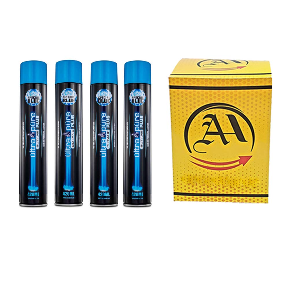 Plus Butane 420ml 99.995 Pure Butane Refined Lighter Fuel Refill (4 Cans of Pack) c