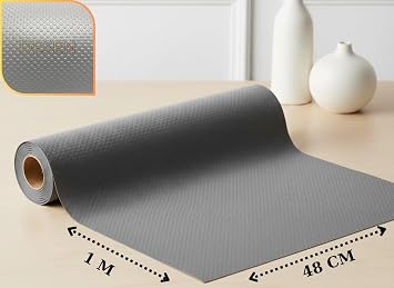 48 cm x 1 m - açık gri, kabartma nokta desenli, Çekmece İçi Kaydırmaz Halı, çekmece halısı