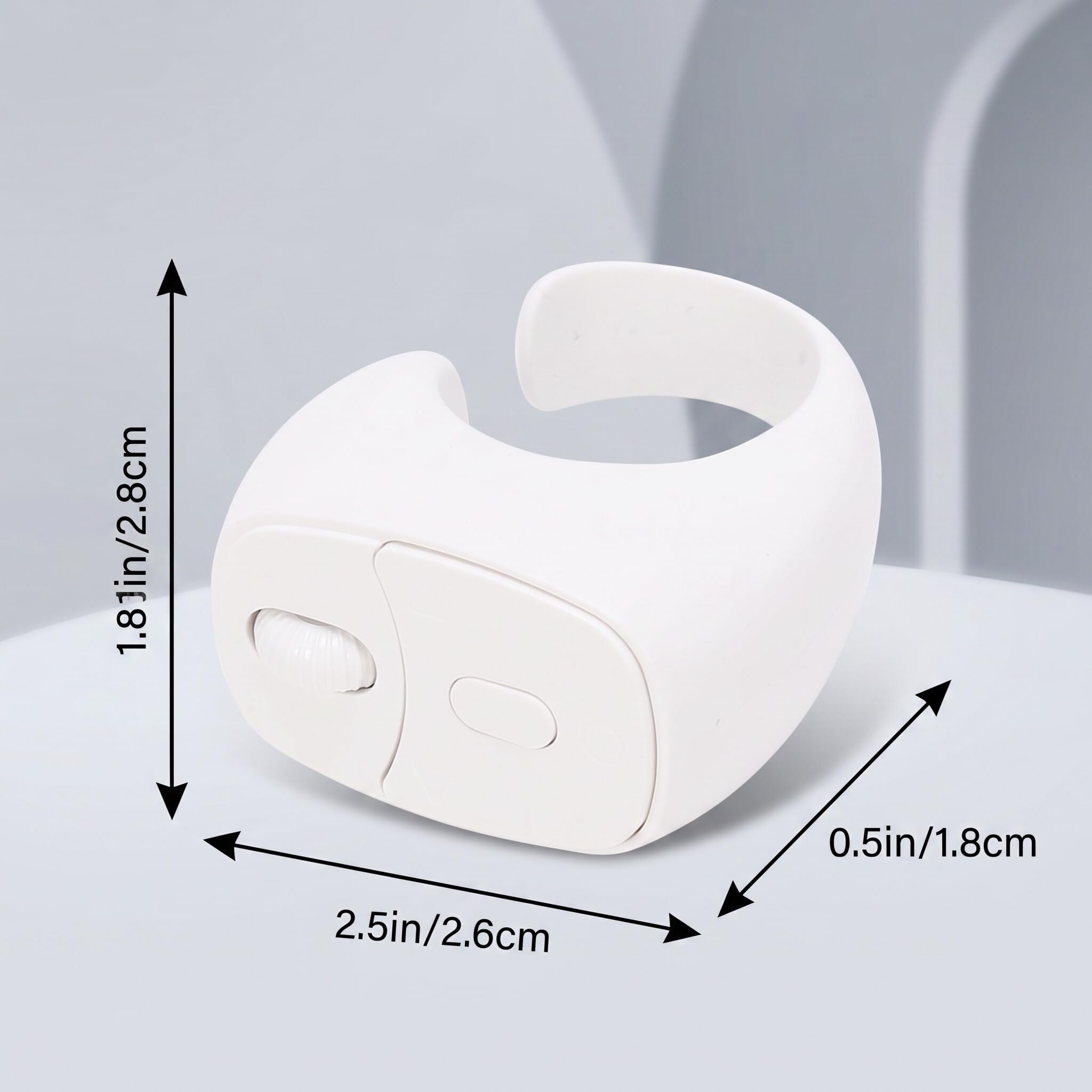 Annadue Remote Scrolling Ring für TikTok, Multifunktionale Kamera Videoaufzeichnung, Bluetooth Seitenwender, Bluetooth Scroller Ring Fernbedienung für Telefon Tablet (White)