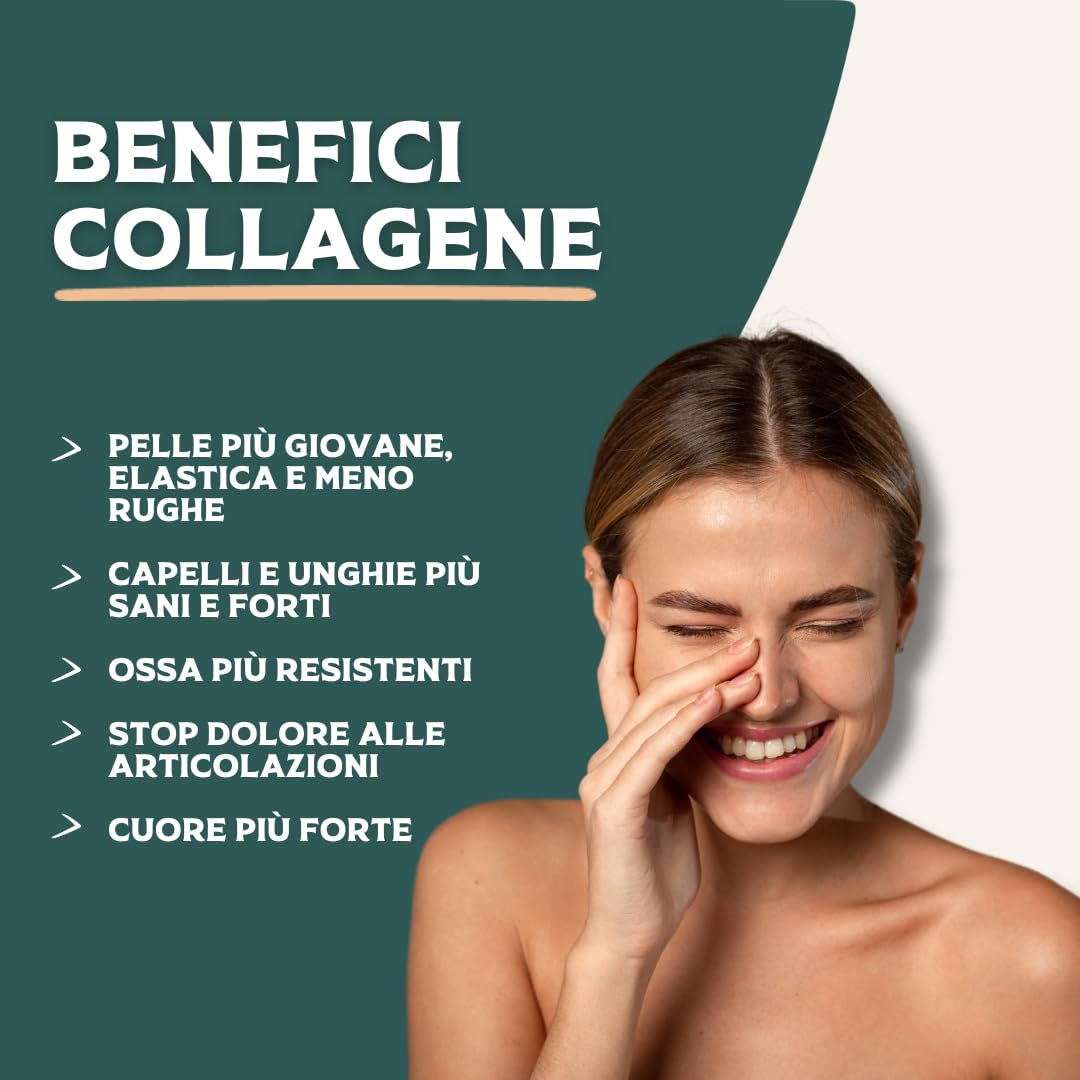 Kefood - Collagene Idrolizzato in Polvere con Vitamina C – 100% Grass-Fed – 500g – Pelle, Ossa e Articolazioni