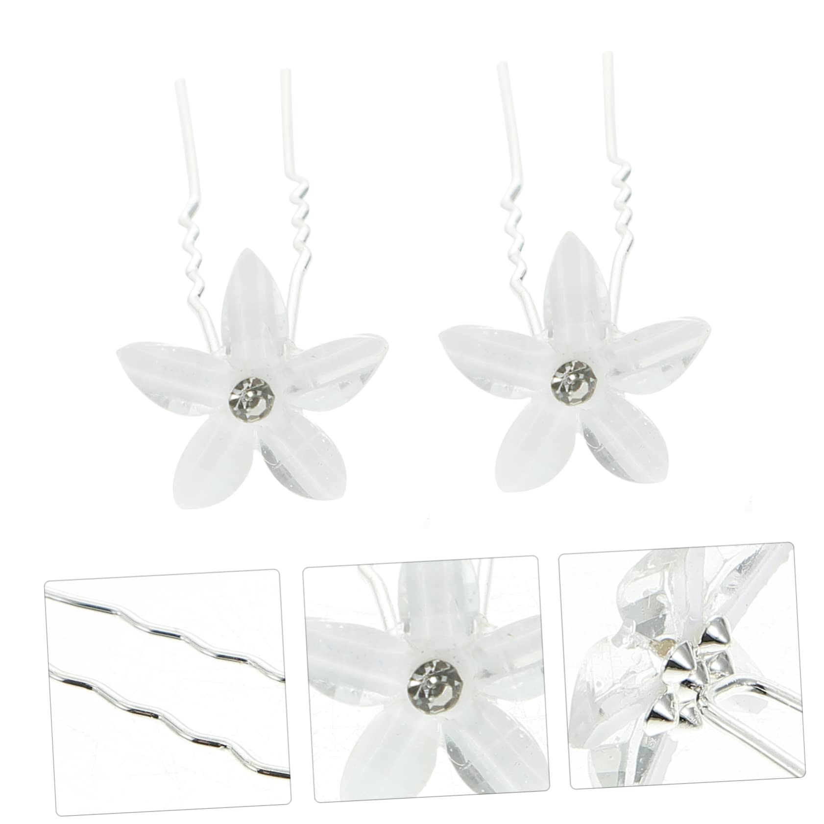 Healeved 100stücke U-förmige Haarnadeln Mit Blüten-design Für Hochzeiten Festliche Anlässe Und Tägliche Haaraccessoires Elegante Braut Haarschmuck Mit Glänzenden Kristallblüten