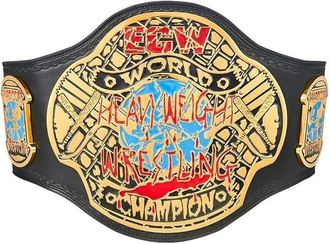 ECW WORLD HEAVYWEIGHT WRESTLING CHAMPIONSHIP BELT, ECW WRESTLING CHAMPIONSHIP REPLICA TITLE BELT 2MM