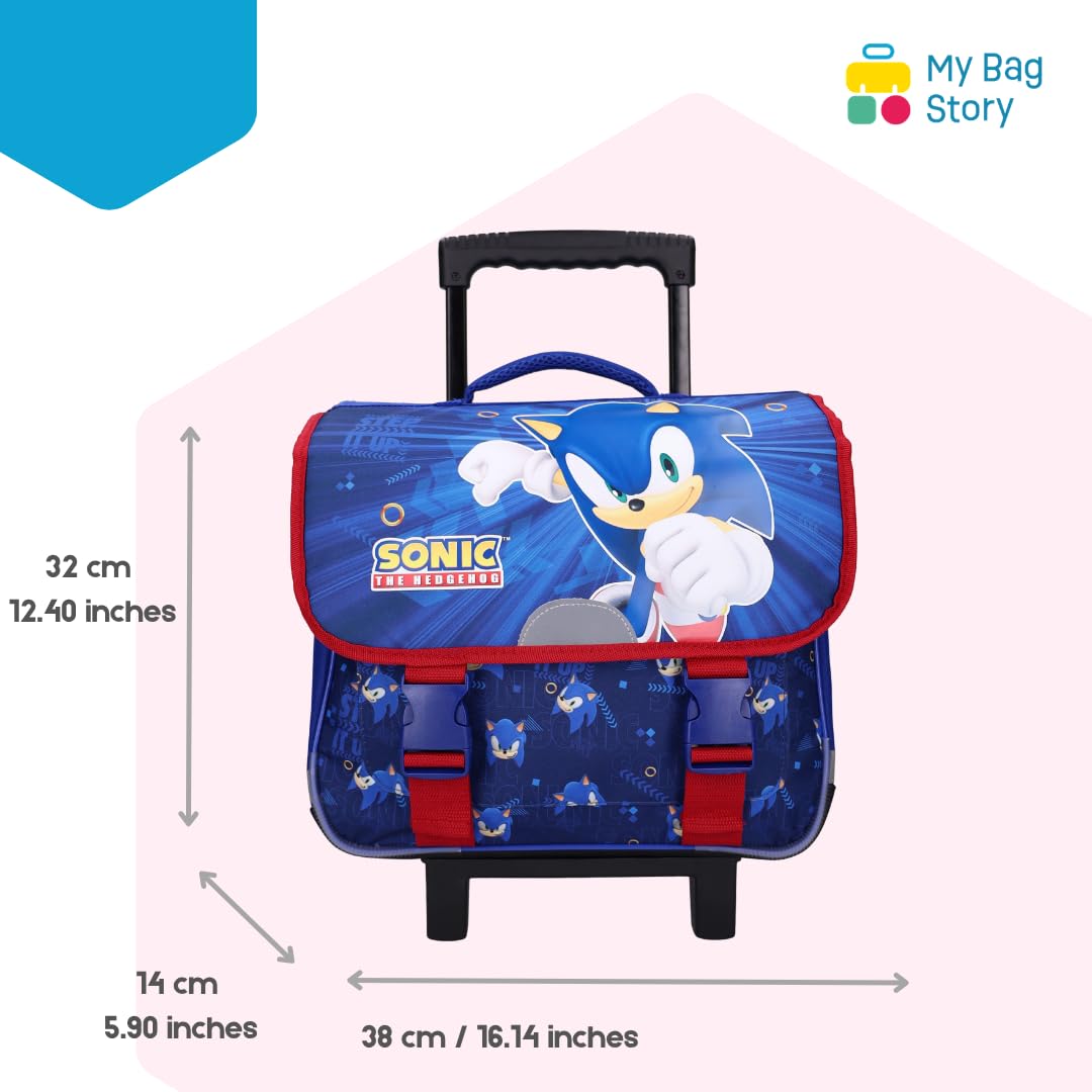 mybagstory | Cartable à roulettes | Héros Sonic | Bleu | 38 cm