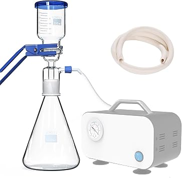 Vacuum Filtration Apparatus, 1000ml Laboratory Glass Filter Unit, 40mm Sand Core Diameter, Pressure and High Temperature Resistance, Filter Fast, for Lab