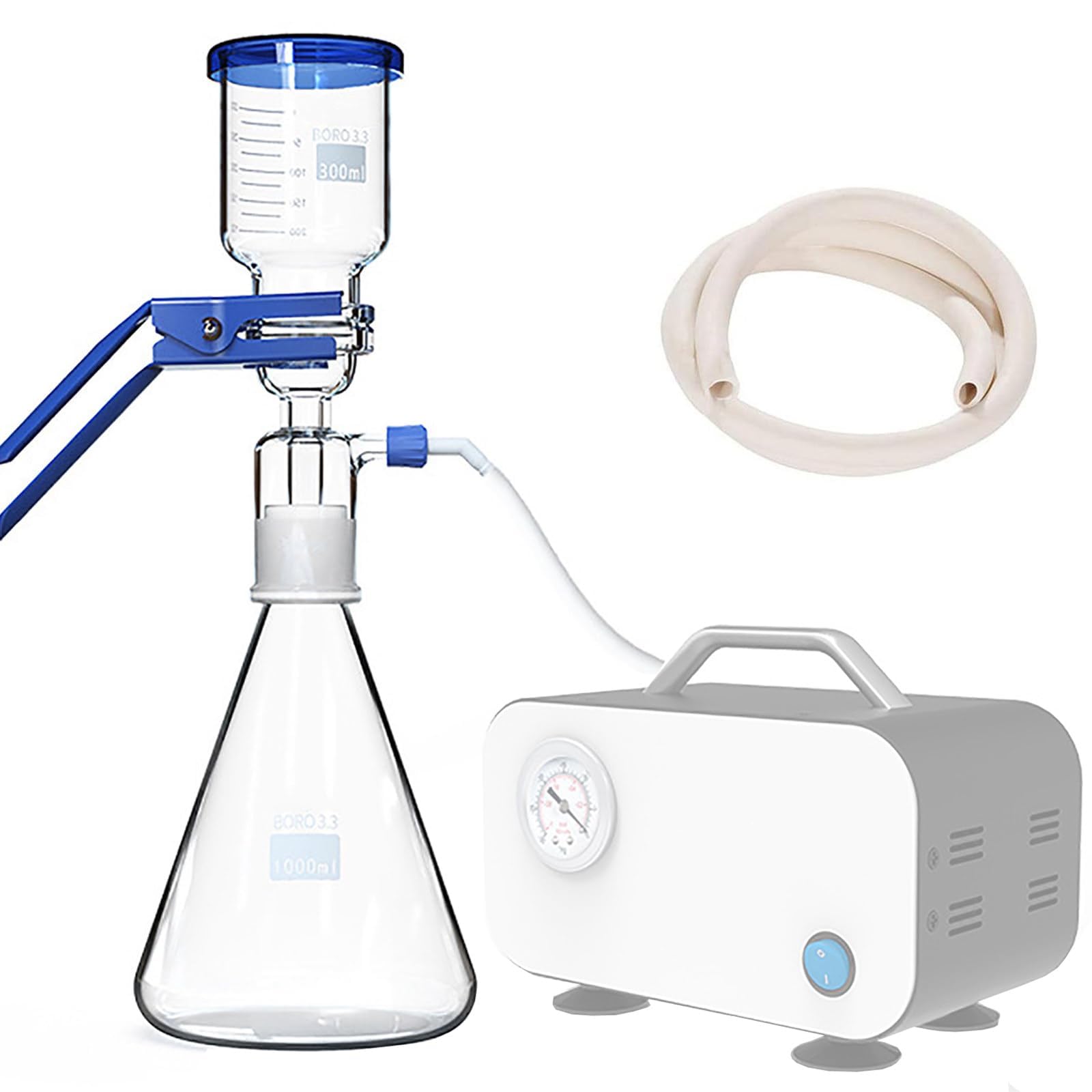 Vacuum Filtration Apparatus, 1000ml Laboratory Glass Filter Unit, 40mm Sand Core Diameter, Pressure and High Temperature Resistance, Filter Fast, for Lab