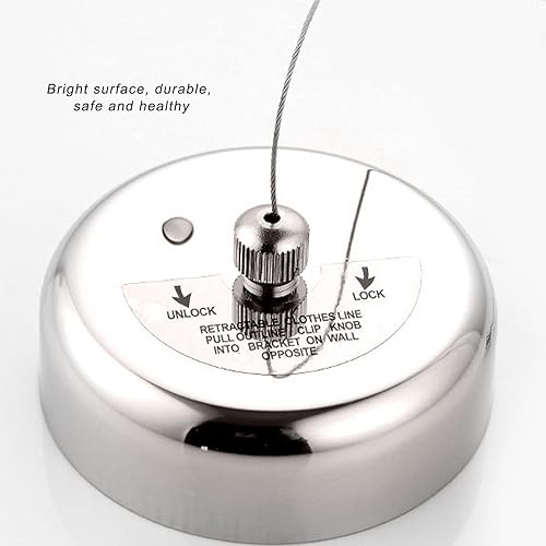 Miniatura 6 de Tendedero retráctil, redondo de 3 puntos 8M, línea de lavandería retráctil de acero inoxidable, línea de secado de ropa retráctil para montaje en