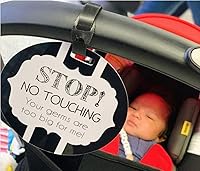 Vista 9 de Three Little Tots Paquete de dos señales de asiento de coche y cochecito de bebé en blanco y negro sin tocar - Seguridad probada por CPSIA