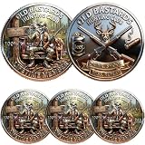 De la moneda, Club de caza de viejos bastardos, Moneda de caza divertida, Desafío de caza de la suerte, Recuerdo de bolsillo de metal 3D, Regalo for viejos (10 piezas)(3pcs)