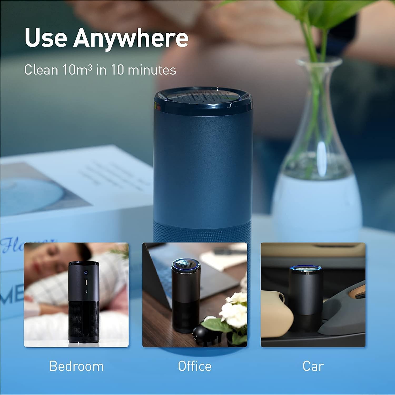 Crazy Clearance Air Purifier for Home Allergies and Pets Hair Smokers in Bedroom, H13 True HEPA Filter, 24db Filtration System Cleaner Odor Eliminators, Remove Dust Smoke Mold Pollen Odors (1, black2) (black)