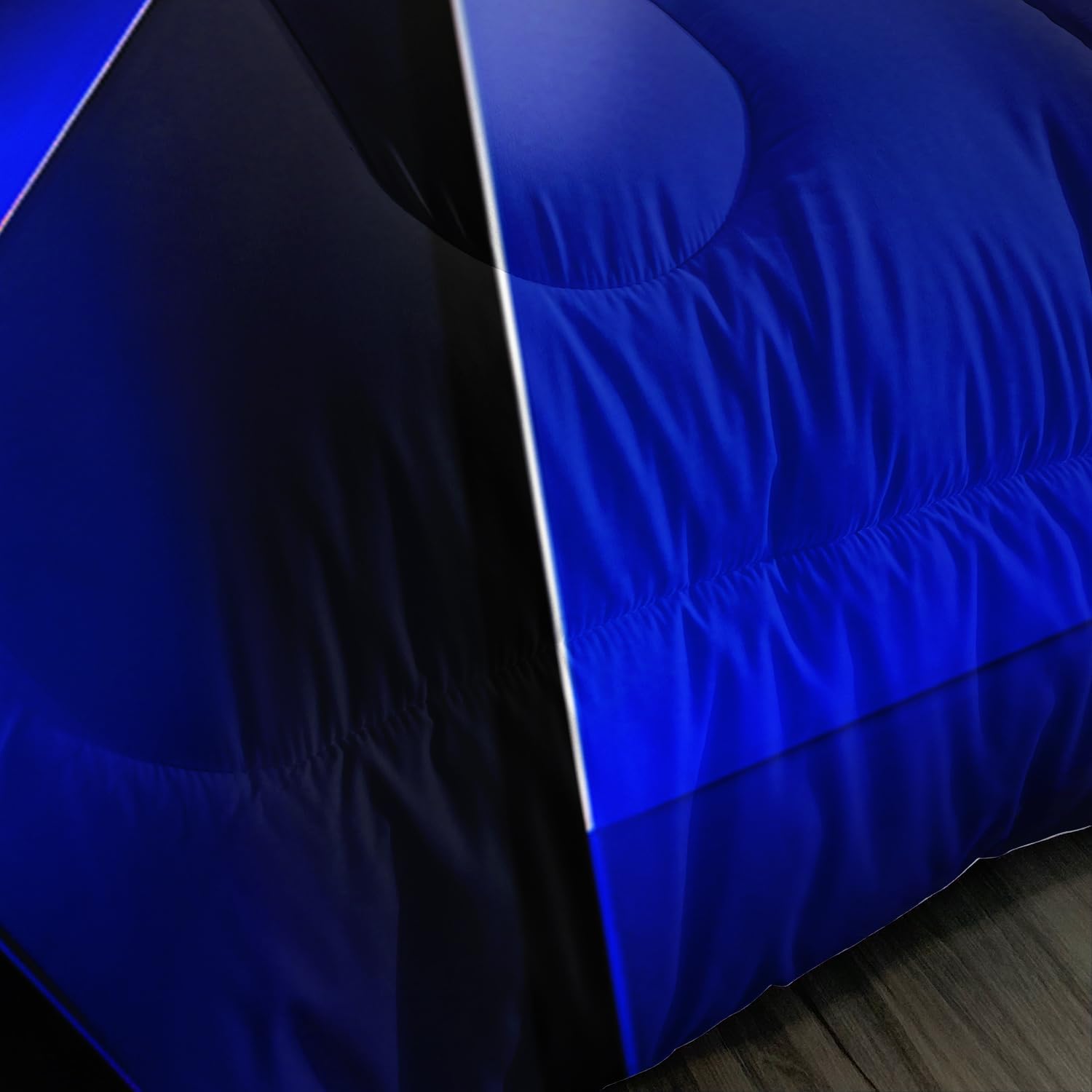 Blue and Black Bedding Set Queen Size,Geometric Pattern Comforter Set for Kids Boys Girls Geometry Room Decor,Art Aesthetic Bedding with 2 Pillowcases. - Image 6