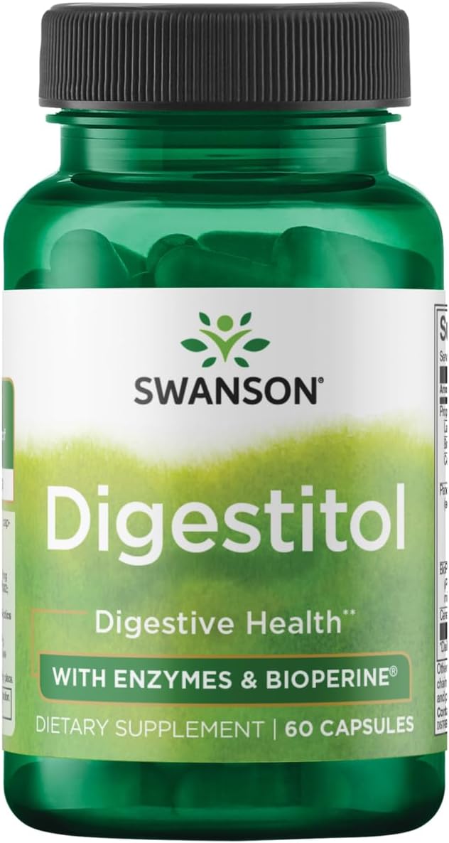 Swanson Digestitol – Natural Digestive Health Support Featuring Digestive Enzymes and BioPerine – Supports Increased Nutrient Absorption & Overall Wellness – (60 Capsules) Swanson Digestitol – Natural Digestive Health Support Featuring Digestive Enzymes and BioPerine – Supports Increased Nutrient Absorption & Overall Wellness – (60 Capsules)