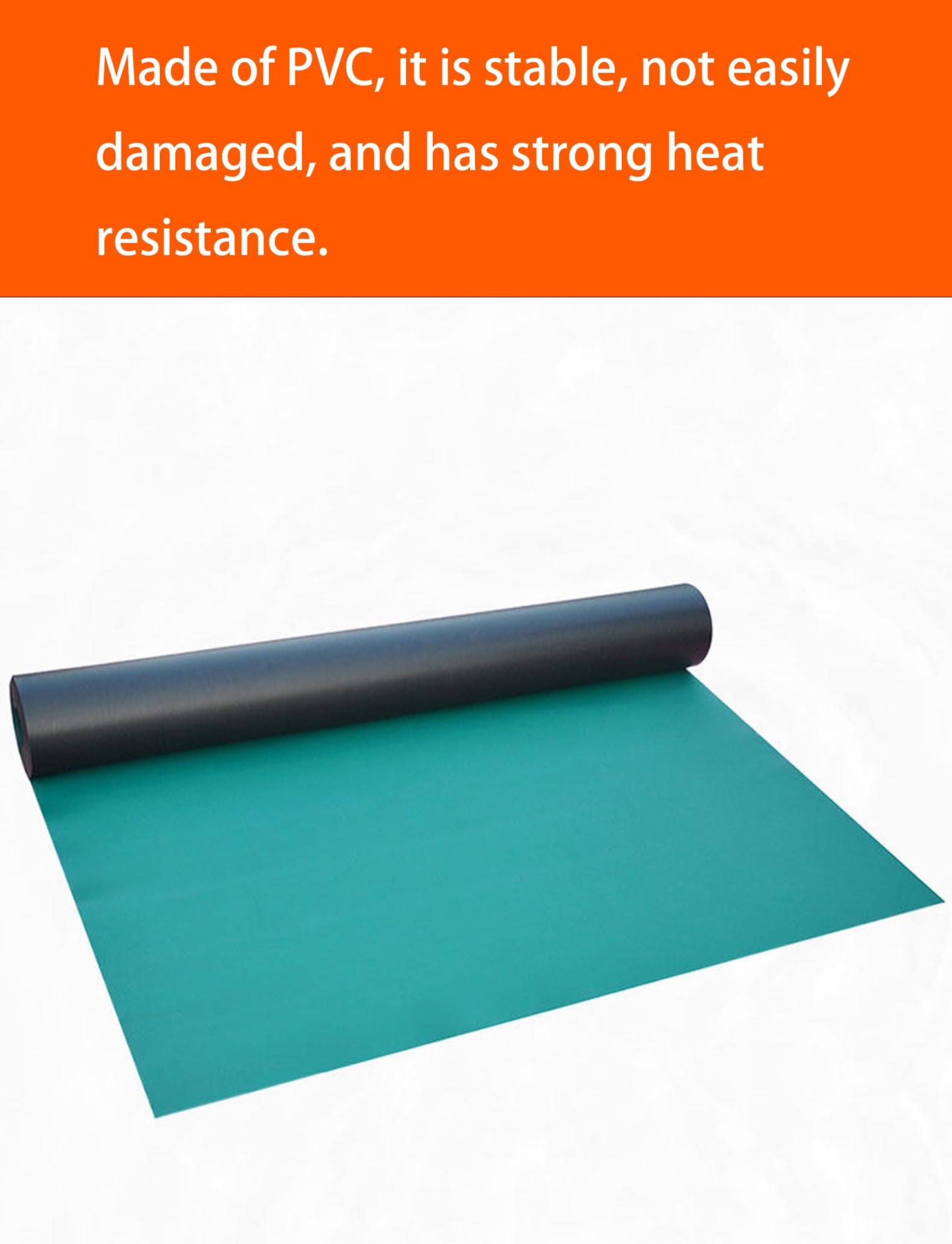Almohadilla de banco de trabajo verde sin estática, superficie de PVC resistente al calor para laboratorio de electrónica, estación de soldadura y reparación
