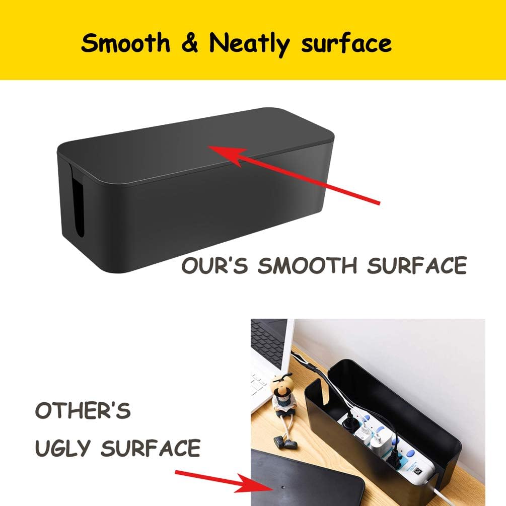 Blасk Frіdау Clеаrаnсе [Set of 3] 3 Cable Management Boxes, Large Cord Box Organizers to Hold and Hide Power Strip Charger Adapter Power Cord Charging Station Box Cable Organizer Box