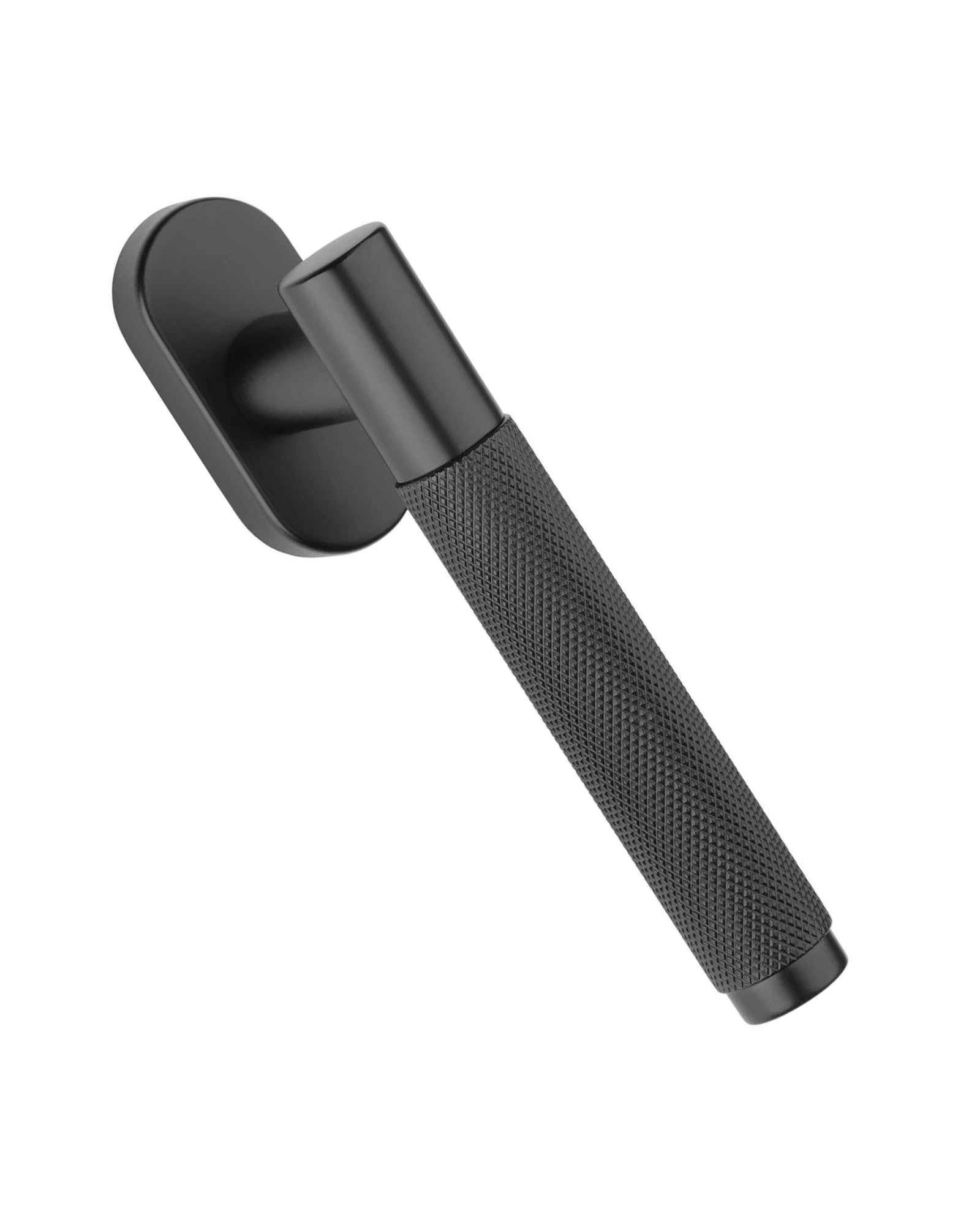 Gedotec Manilla ventana negro mate | 1 pieza | MARION | Manilla oscilobatiente sin cilindro de cierre | herraje para ventanas | manilla moderna sobre roseta ovalada | 42 mm de longitud de espig