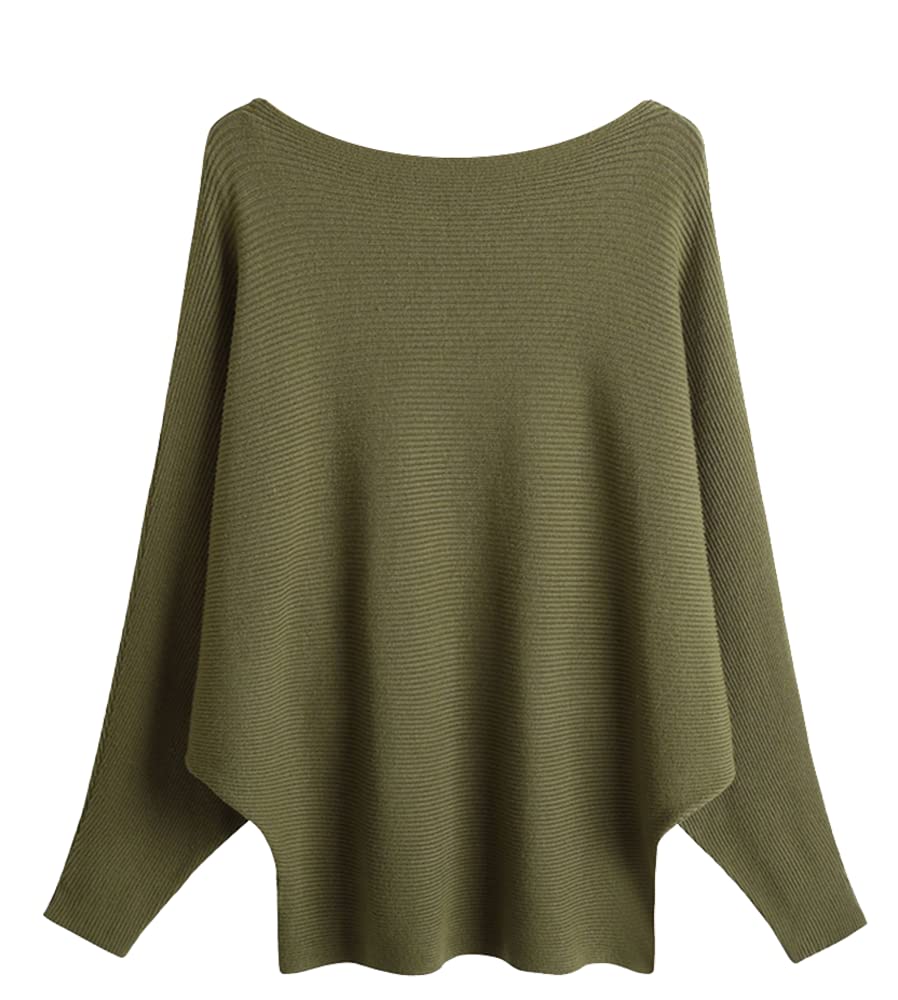 Women Lightweight Oversized Sweaters Tops Batwing Sleeves Knitted Dolman Pullovers