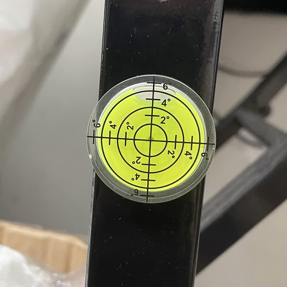 Double Sided Adhesive Bubble Level 32x7MM Stick Back Level Small Circular Bubble Spirit Levels Instruments Measuring Tools, 6Pcs