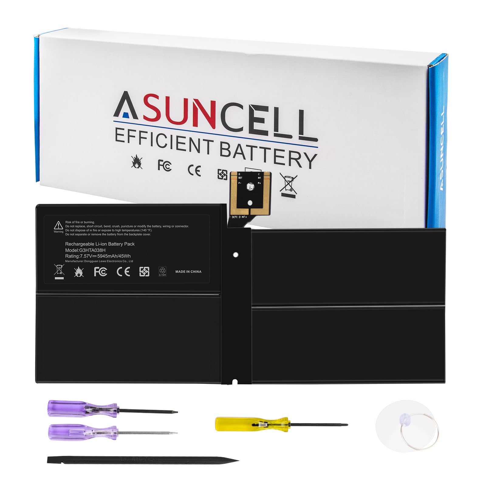 G3HTA038H DYNM02 Battery for Microsoft Surface Pro 5th (Model 1796, 2017),Surface Pro 6(Model 1807/1809/1796, 2018) 12.3" 2-in-1, Core i5 i7 m3 Series with Tools For surface pro 5 battery 7.57V 45Wh