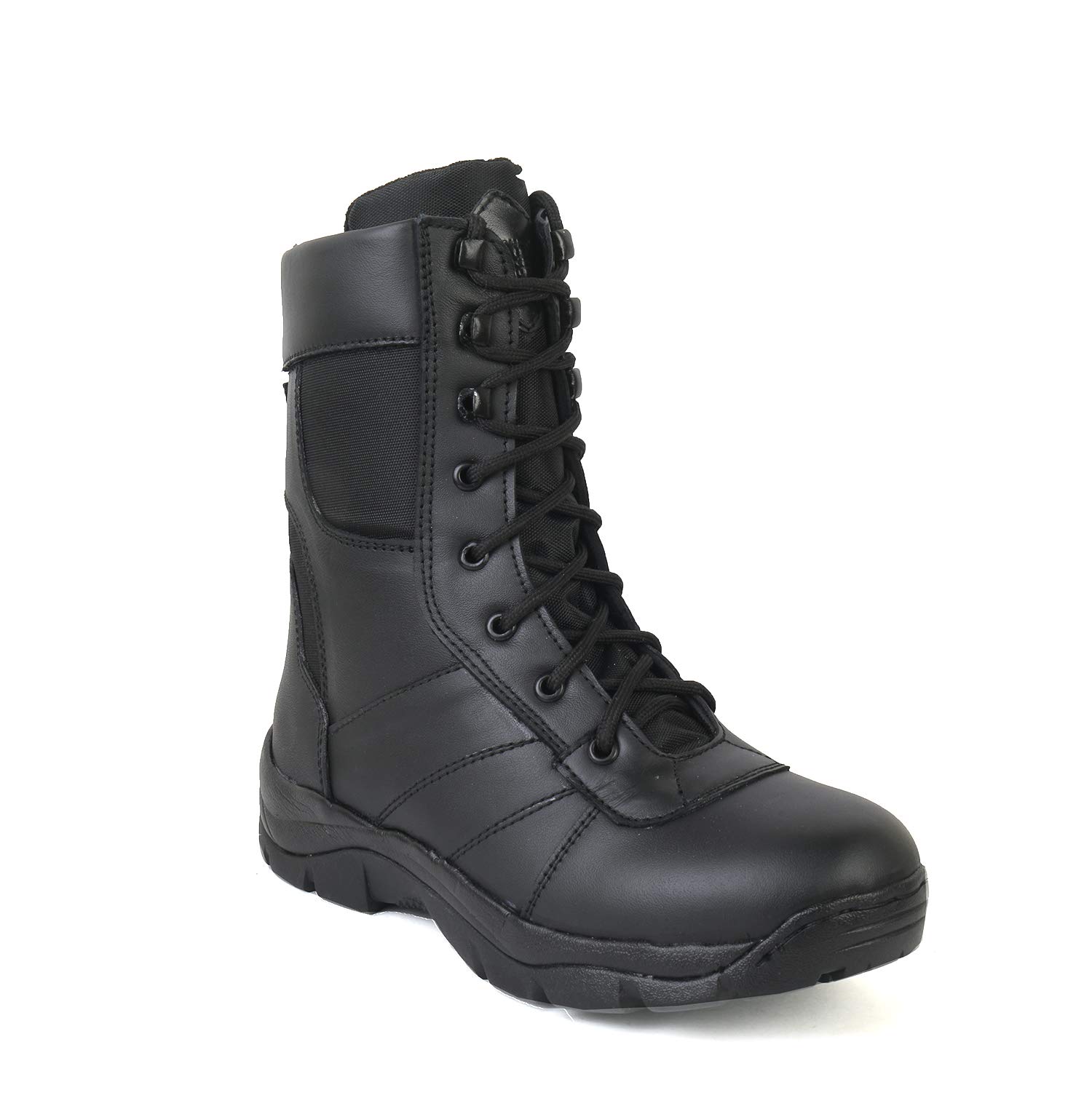 XHUGOY 011 Genuine Black Leather Military Mens Combat Boots -High Ankle - High Top Lace With Chain (B091NM3K5T) Amazon Price History, Amazon Price Tracker