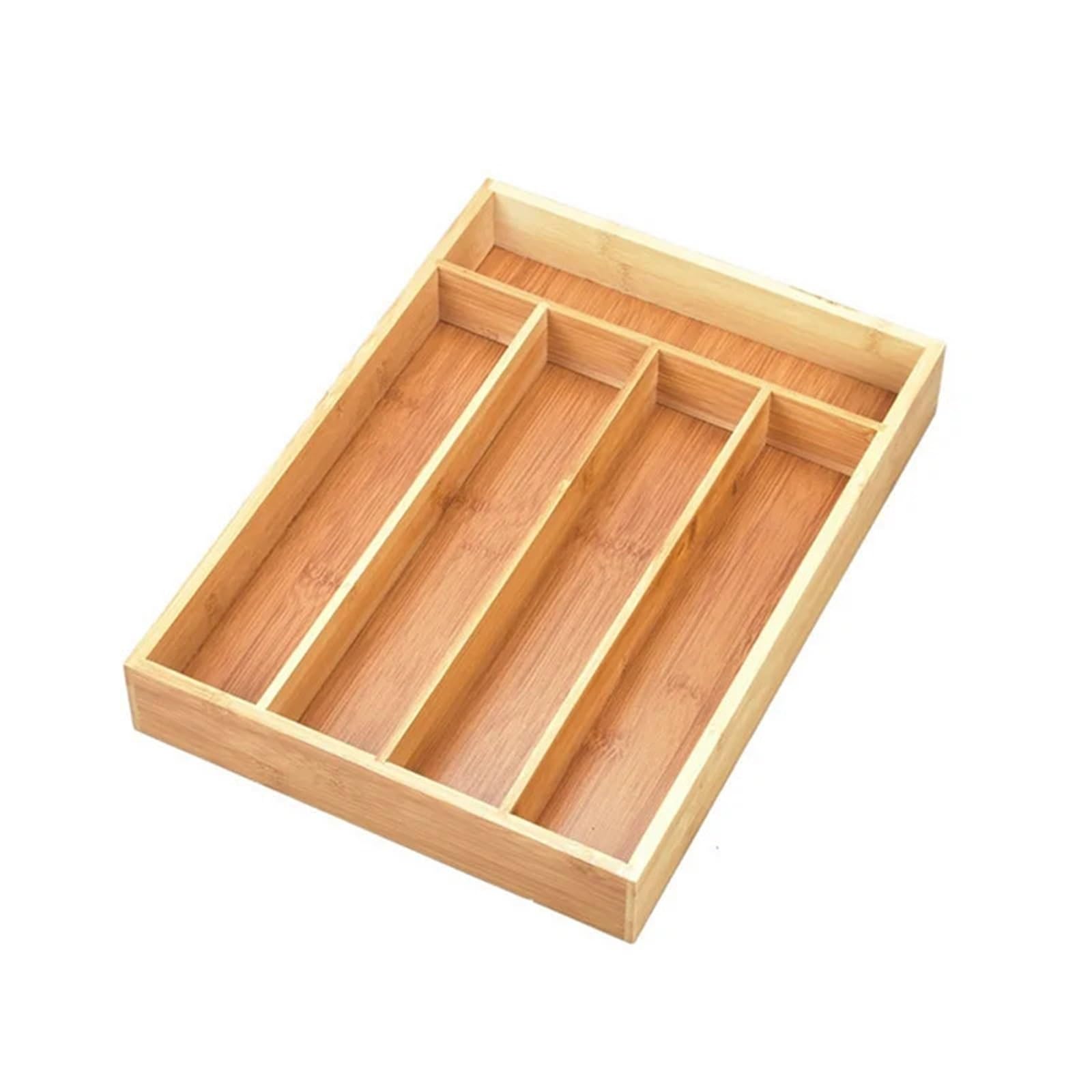 UBOHUZ 2PCS Cutlery Silverware Tray Divider Storage Rack Box 5 Compartment Kitchen Drawer for Spoons Forks Knives