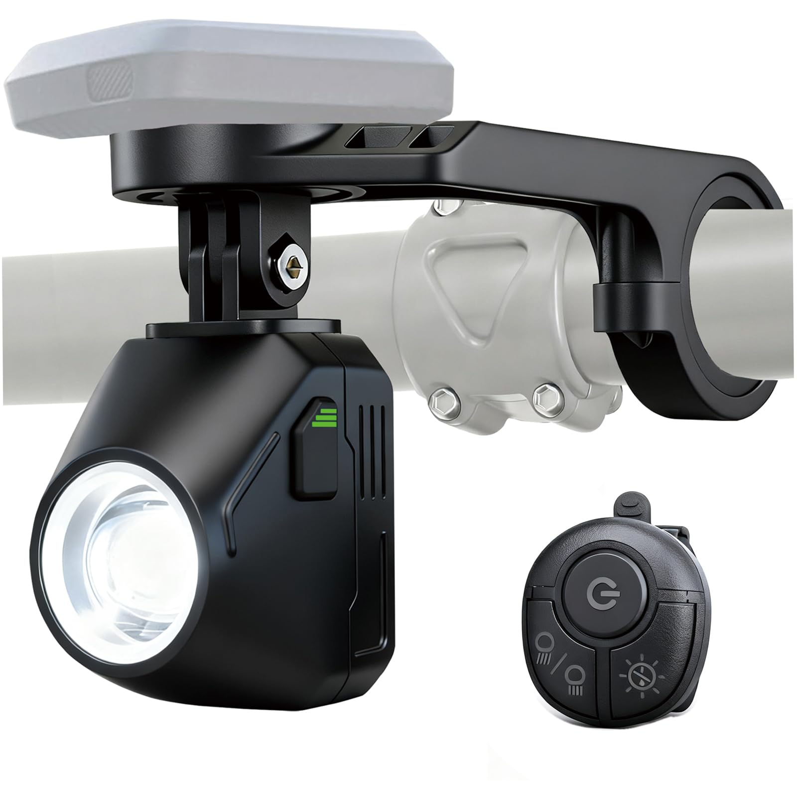 Bike Light, Bicycle Lights for Night Riding with Underneath Mounted Super Bright 1600 Lumen MTB Lights USB-C Rechargeable 4000mAh Front Bike Lights IP66 Waterproof for Road Mountain Cycling Black