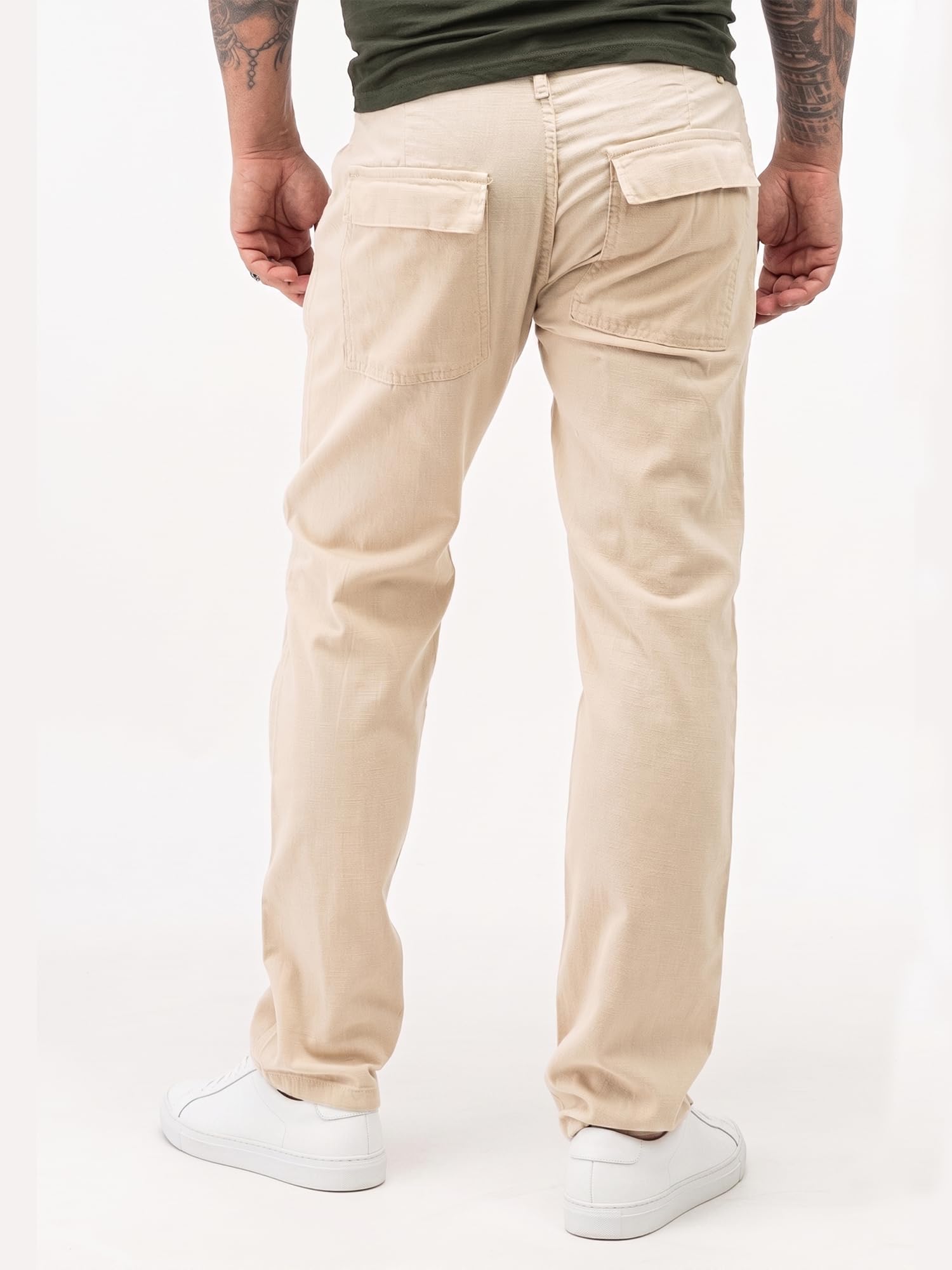 Rock Creek Herren Leinen-Optik Hose Stoffhose RC-2152