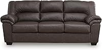 Signature Design by Ashley WalkerPoint Dark Brown Contemporary Faux Leather Sofa with Removable Cushions