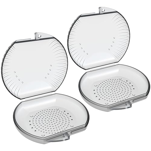Estuche de retención, ARGOMAX Aligner, caja de frenos, caja de ortodoncia de 2 piezas (gris).