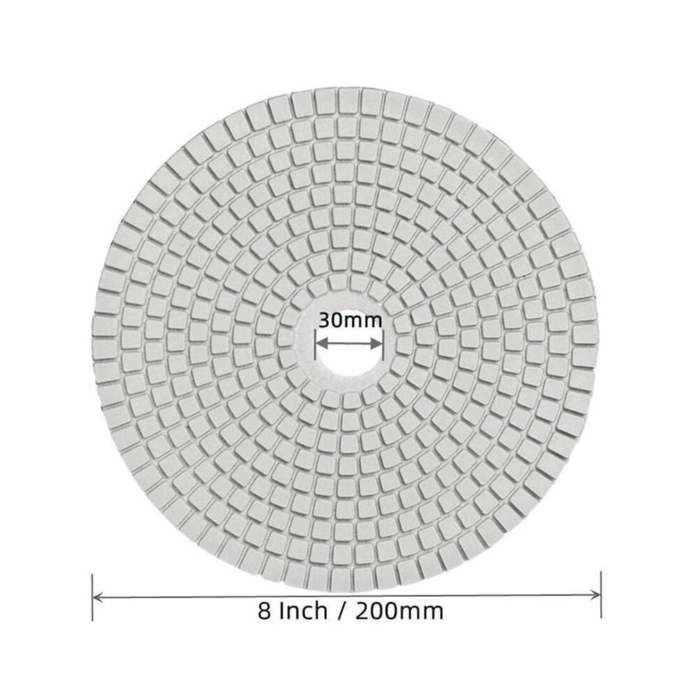 Almohadillas de pulido de diamante Disco de lijado polaco 8 pulgadas, almohadillas pulido diamante granito húmedo for lijadora hormigón, encimera mármol, grano 150 500 3000