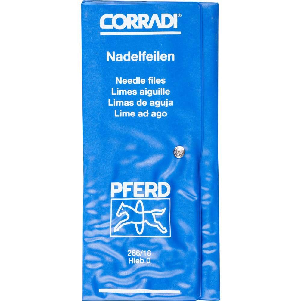 CORRADI-Nadelfeilen-Set, 12-teilig, Schweizer Hieb 0, 180mm, 12314082 – Für die grobe Präzisionsbearbeitung kleinster Flächen, Durchbrüche, Geometrien, Profile und Radien