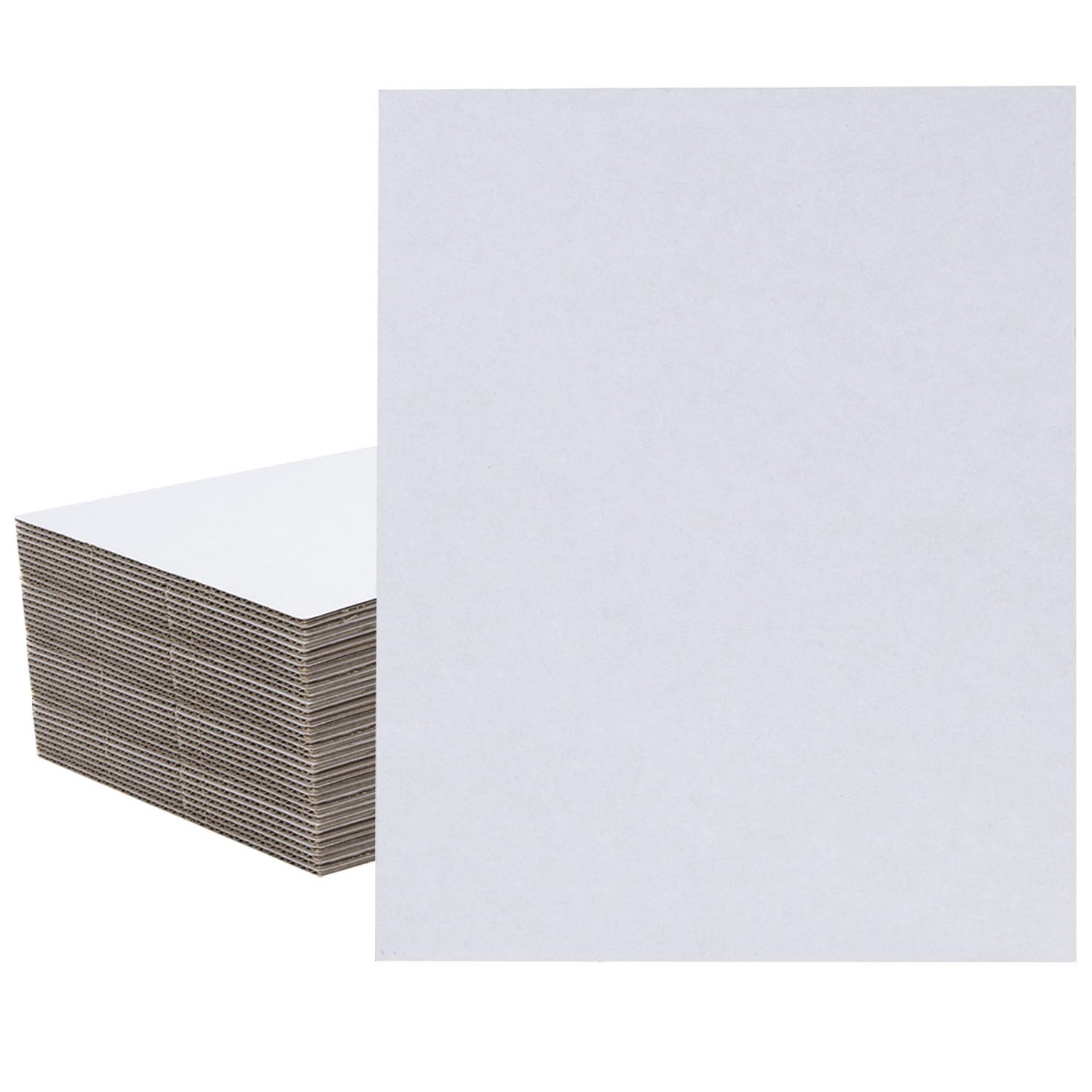 50 Pack 11x14 Inch White Corrugated Cardboard Sheets, Corrugated Cardboard Filler Insert Sheet Pads for Mailing, Pack Shipping, Cardboard Backing, Craft Card Board