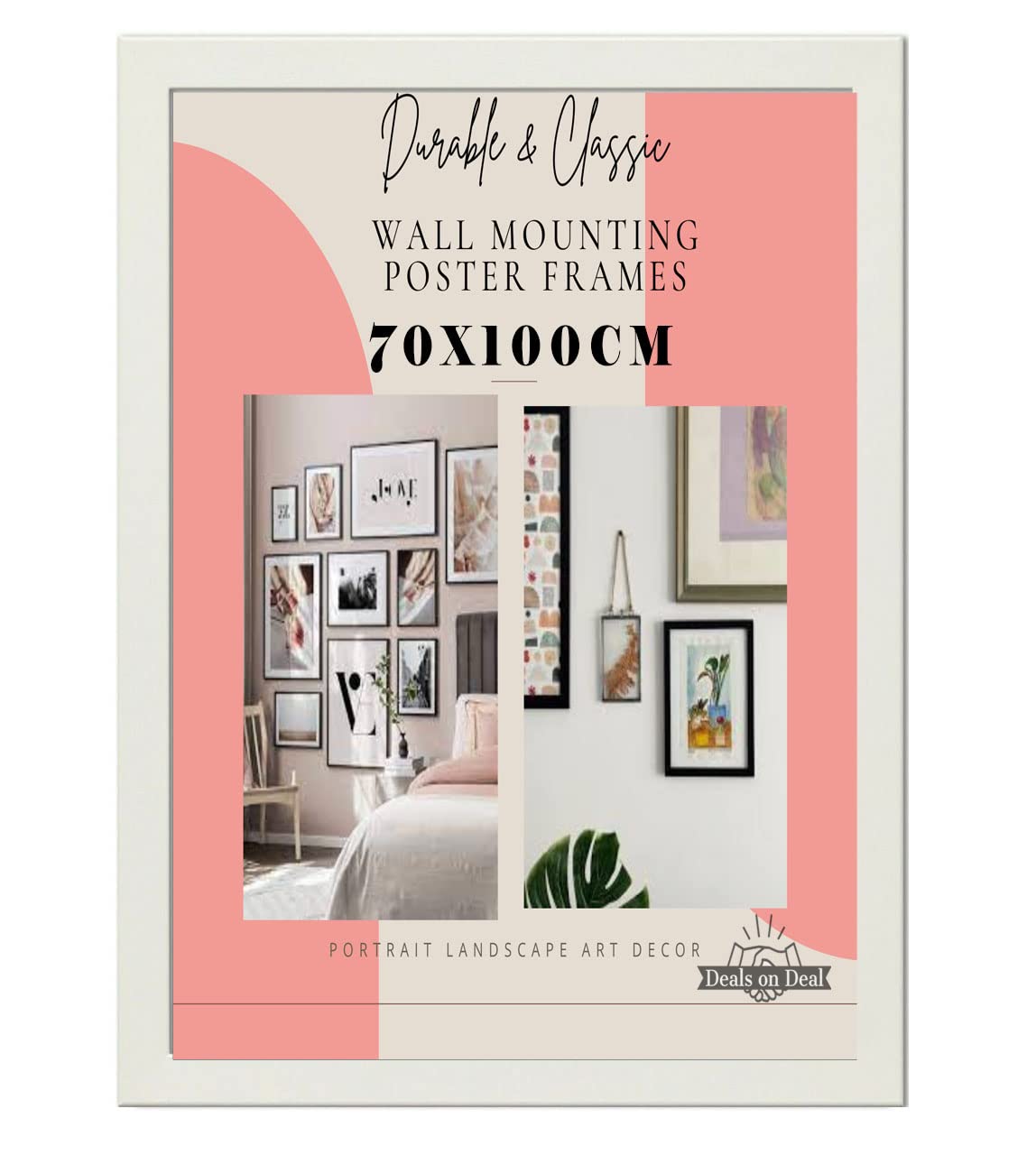 DEALS ON DEAL Modern Large 70X100CM jigsaw puzzle Picture Frame Photo Frame Wall Art Poster Frames With Clear Perspex Safety Glass to Hang Portrait or Landscape (70X100CM, WHITE)