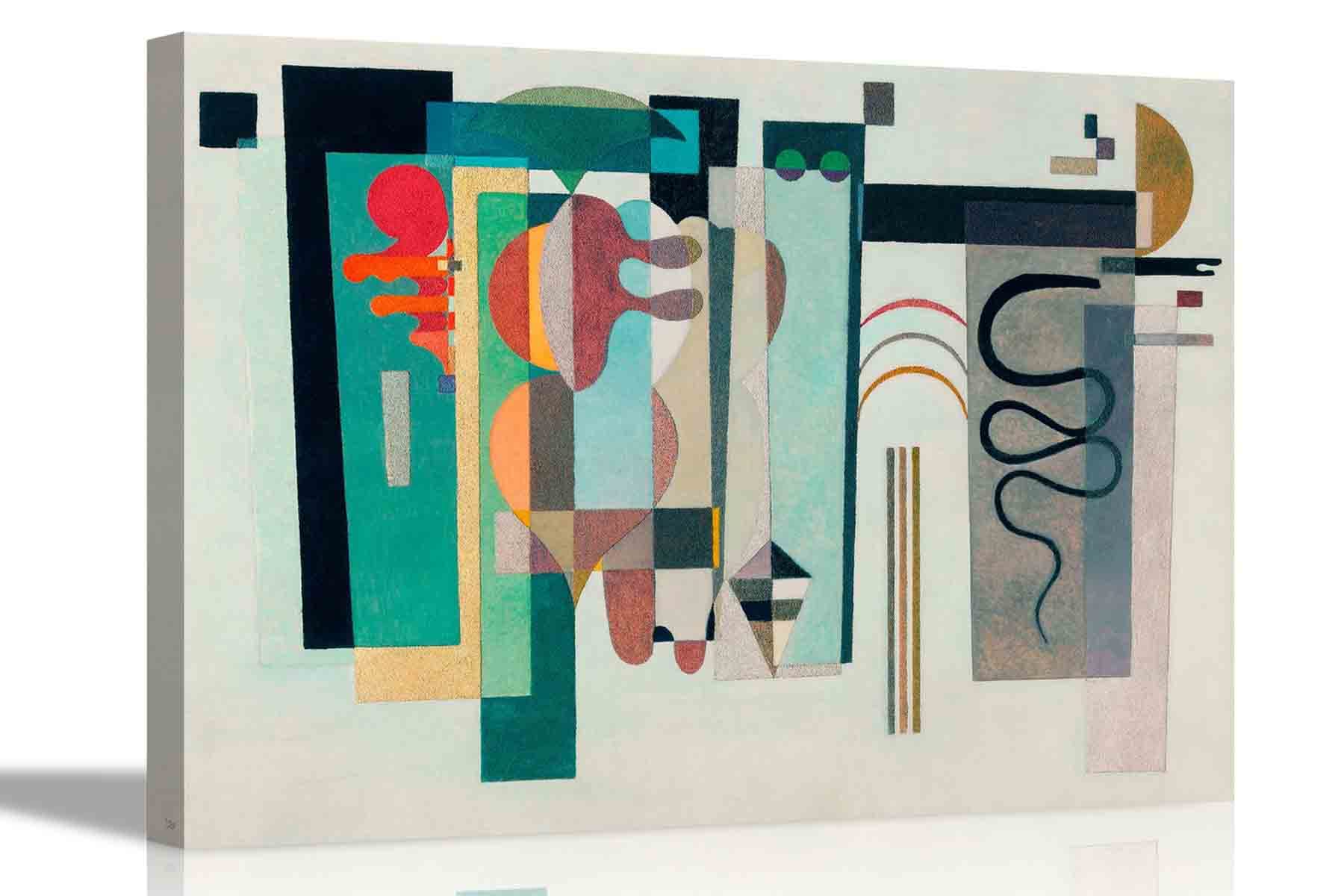 Artley Prints Multicoloured Two Green Points By Wassily Kandinsky On Framed Canvas Prints Pictures Home Office Bedroom Wall Art 76 X 50Cm (30 X 20 Inches)