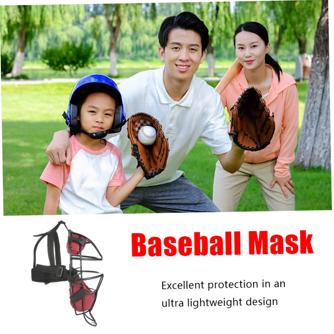 Catás de Facera de Catcher, Casco de béisbol de aleación de aleación ligera con cubierta de protección de softbol ajustable suave y acolchada para niños adultos competiciones aficionadas profe