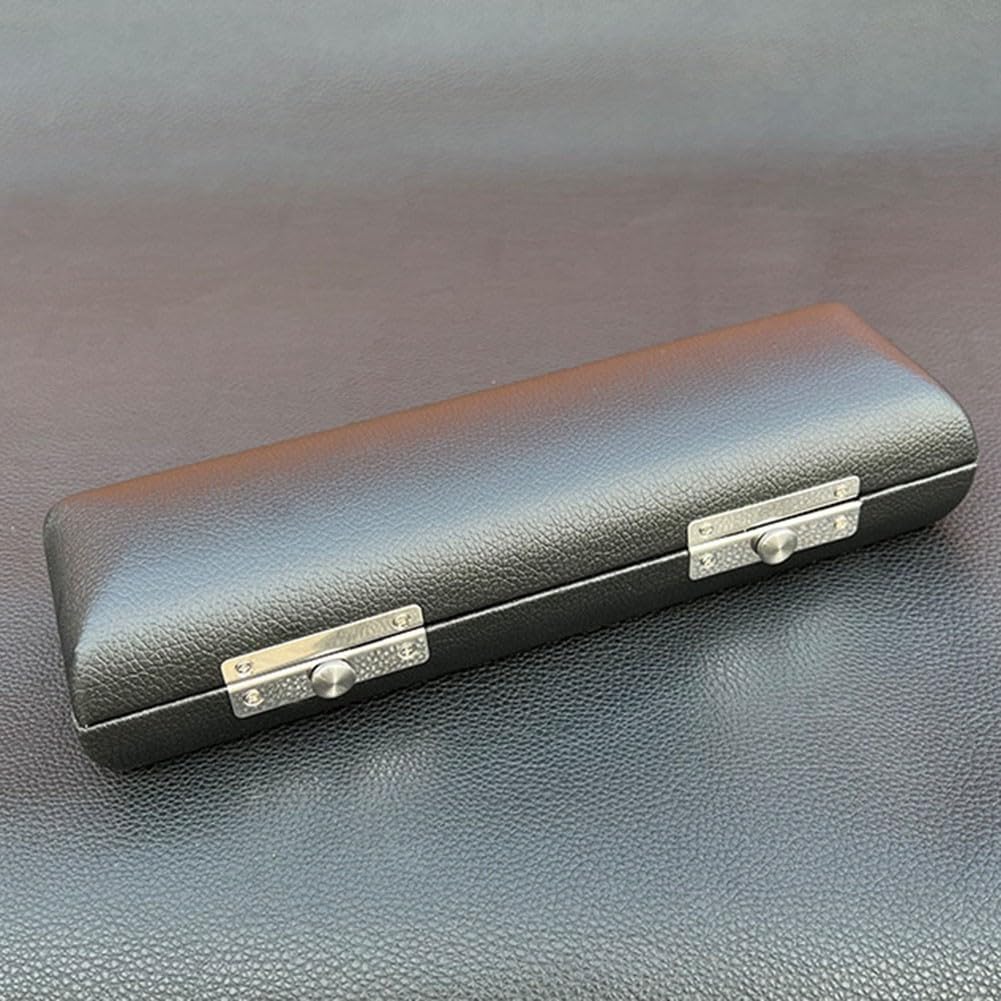 ZYWUOY Étui pour flûte piccolo portable en cuir synthétique noir - Clé en C - 24 x 7 x 4,5 cm