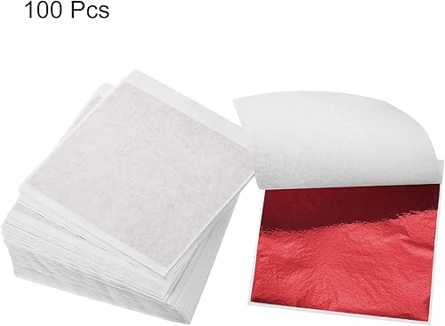 Miniatura 8 de MECCANIXITY Hoja de papel de hoja dorada, papel de hoja negra, 3.3 x 3.1 pulgadas para decoración artística, esculturas, pintura, paquete de 100