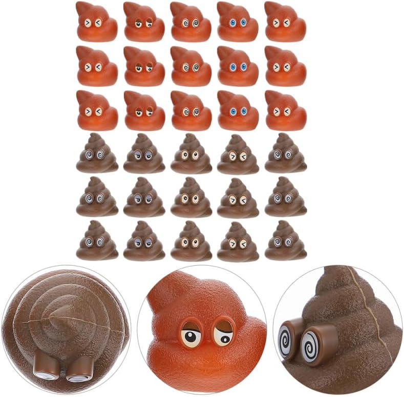 Miniatura 6 de Zerodeko 60 bonitos juguetes falsos para caca  modelos realistas de plástico para bromas de fiesta de niños