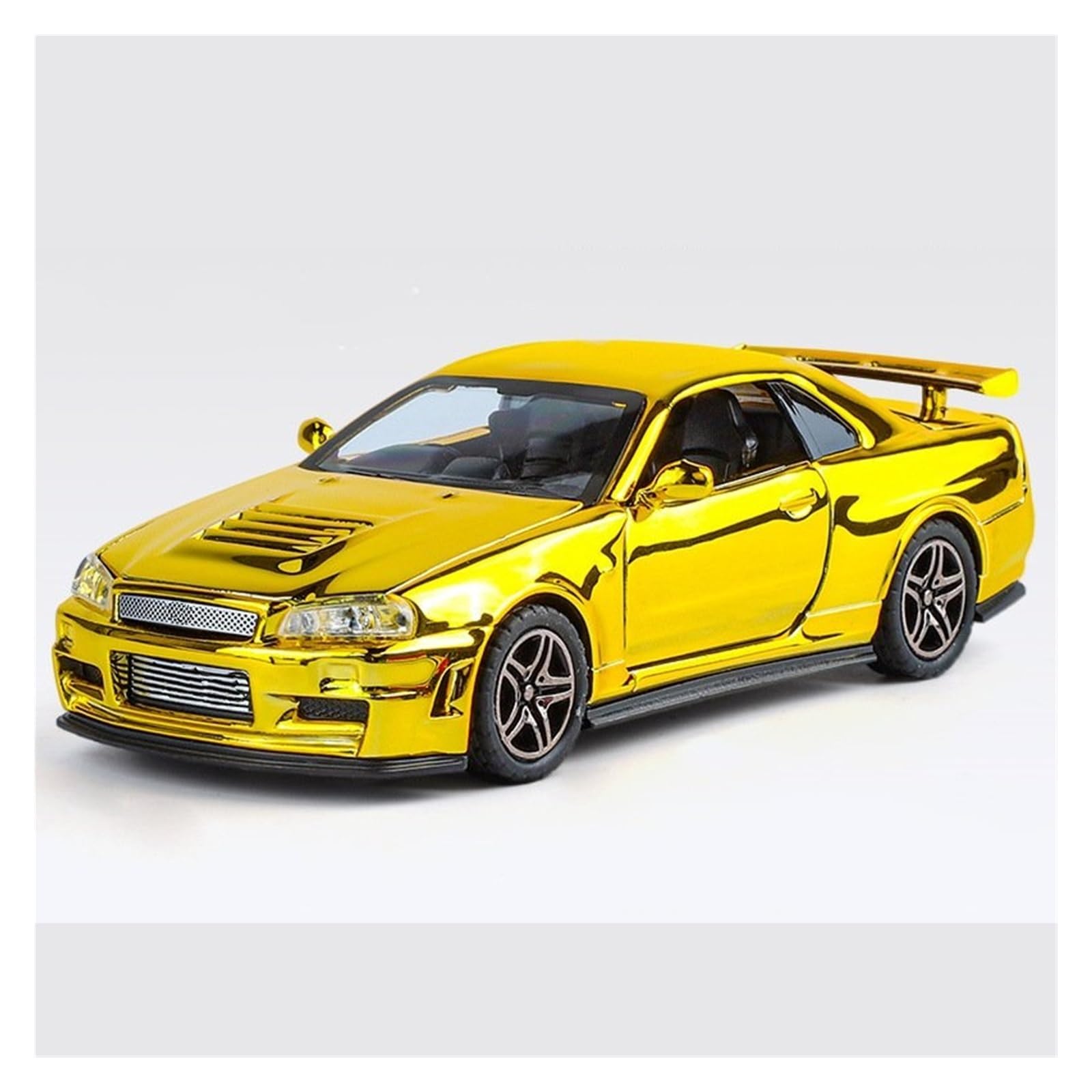 MOCALUX Scale Die-Cast Model Car 1:32 For Skyline For GTR R34 Alloy Metal Diecast Car Model Display Ornaments(Gold)