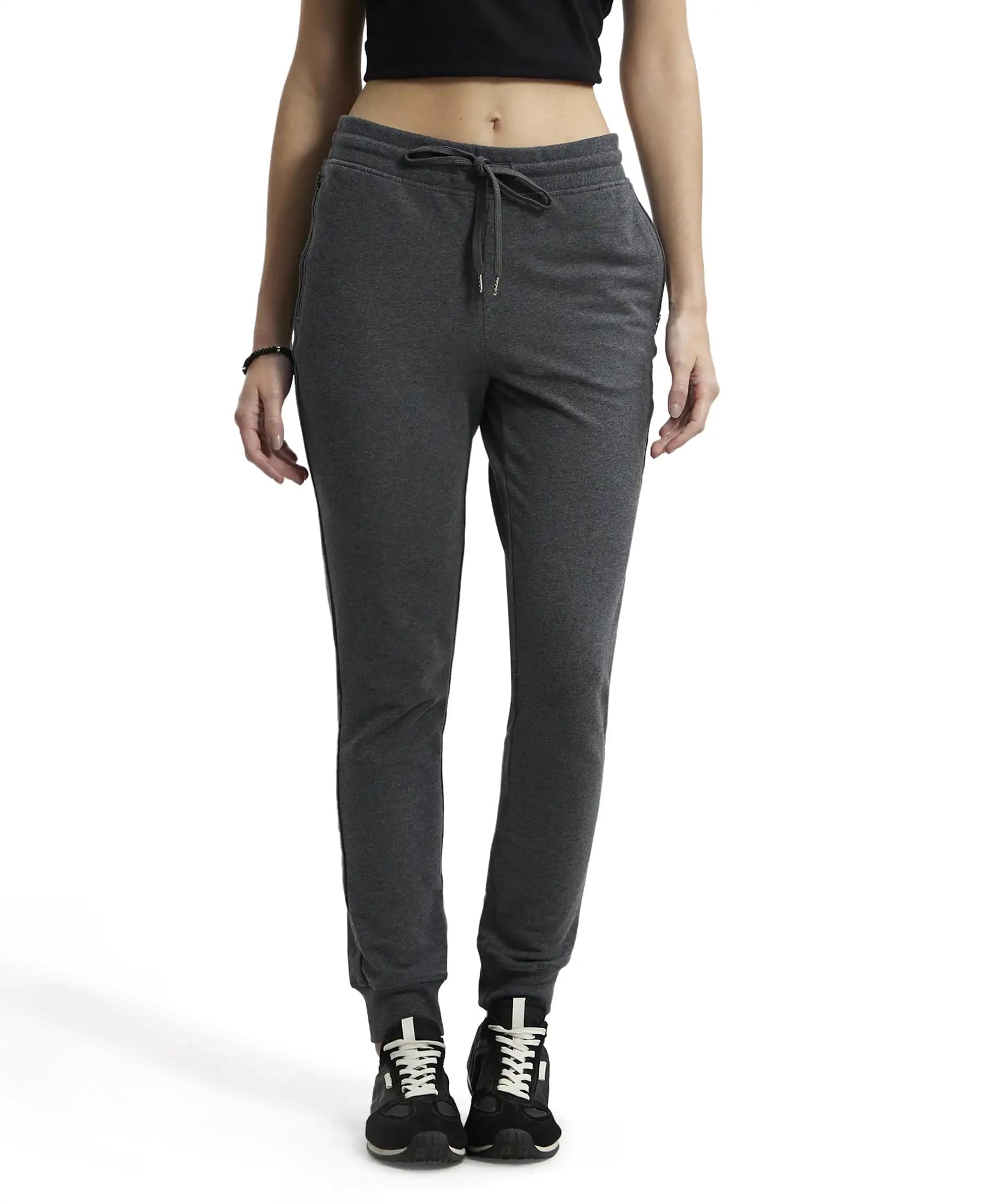 jockey Women's Athletic Track Pants (1323_Pack of 1_Charcoal Melange_L)-picture-32